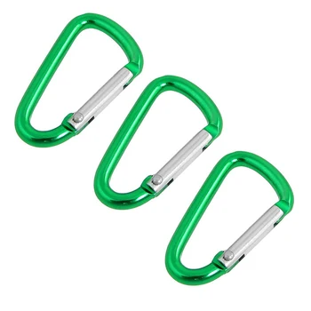 

5X hiking spring loaded 4mm diameter green aluminum alloy snap hook #8