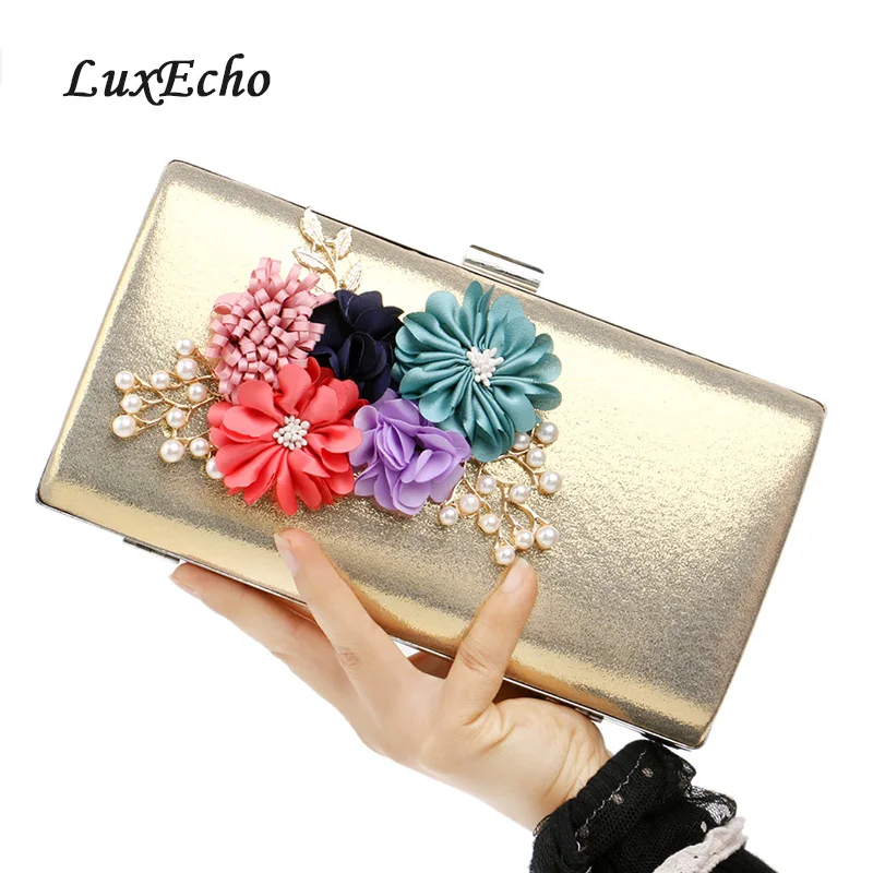 

LuxEcho Fashion Flap small Evening bags women's bags Day Clutches Golden/Silver handbags New arrival Bride Wedding purse