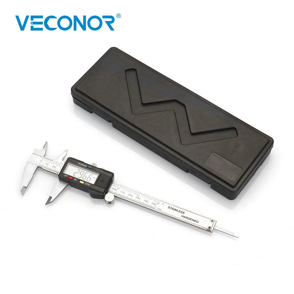 Vkonor 6 дюймов 150 мм нержавеющая сталь электронный цифровой lcd штангенциркуль микрометр измерительные инструменты с пластиковый чехол