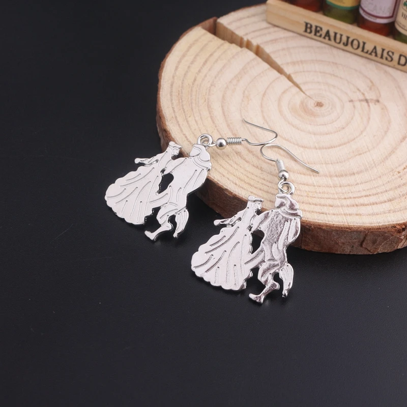 

RJ Fashion Movie Beauty And The Beast Earrings Beauty And Beast With Dancing Stud Earrings Women Girl Best Gift Brincos Bijoux