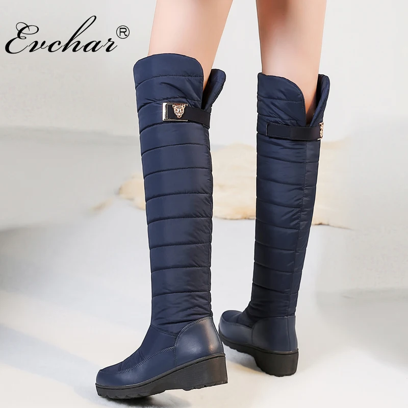 

EVCHAR winter new women boots platform Down waterproof Keep warm ladies snow boots over the knee long boots plus size 35-44