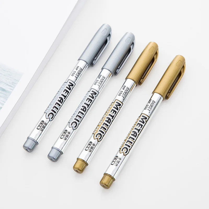 

1 Pcs Paint Pen Metal Color Waterproof Permanent Pen Technology Gold And Silver 1.5mm UP Paint Pen Student Supplies Marker Pen