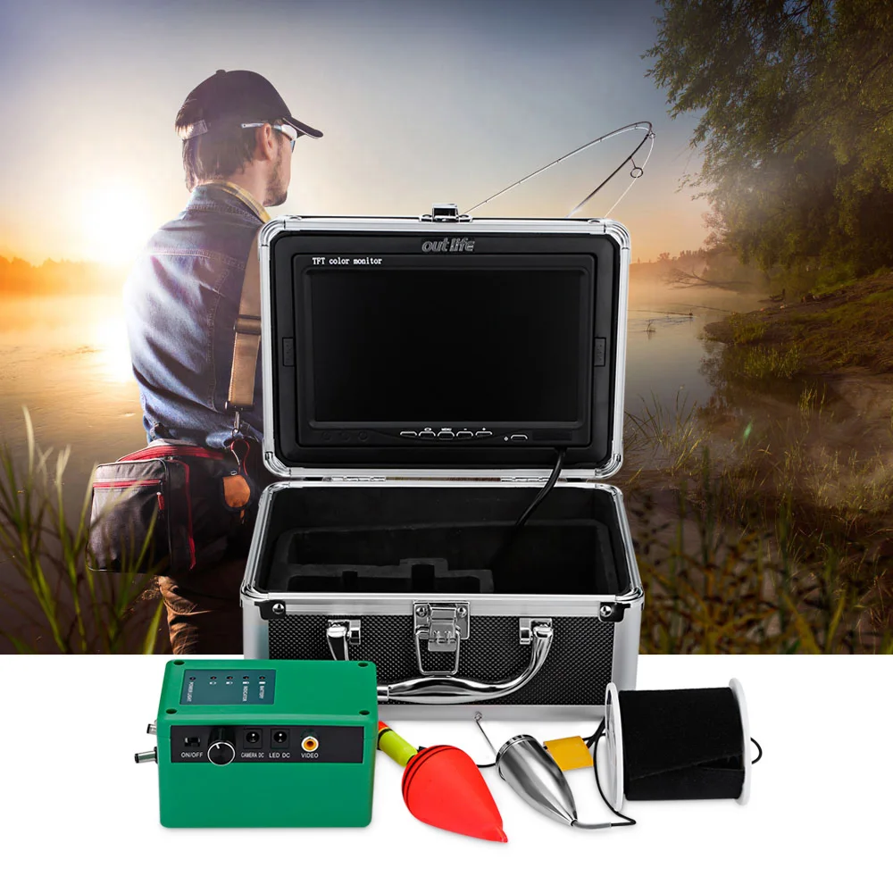 Outlife F005ME-20 متر 21 متر 1000TVL بقيادة السمك مكتشف fishfinder الصيد كاميرا الفيديو مع الشمس قناع Outlife F005ME-20 متر 21 متر 1000TVL بقيادة السمك مكتشف fishfinder الصيد كاميرا الفيديو مع الشمس قناع