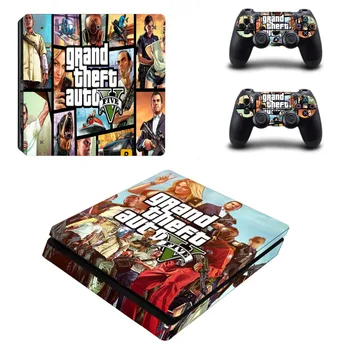 

Grand Theft Auto V GTA 5 PS4 Slim Skin Sticker Decal for Sony PlayStation 4 Console and 2 Controller Skin PS4 Slim Sticker Vinyl