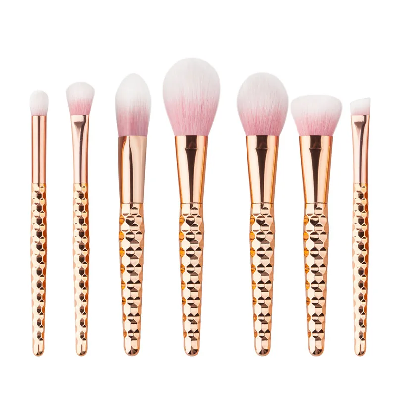 

7pcs Honeycomb Makeup Brush Set Pro Foundation Powder Blush Contour Concealer Eyeliner Eyeshadow Eyebrow Lip Cosmetic Brush Kit