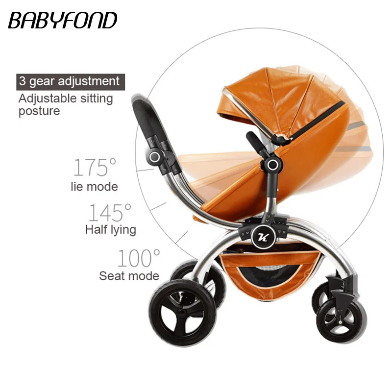  Kuudy Gudi 3 and 1 Baby Stroller Two-Wheel Four Wheeler Reclining Foldable Baby Stroller