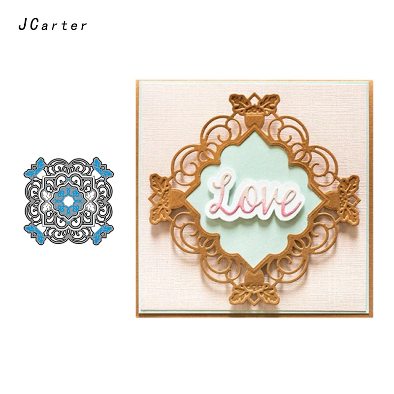 

JC New Arrival Square Flower Lace Frame Metal Cutting Dies for Scrapbooking DIY Embossing Folder Paper Handmade Album Stencils