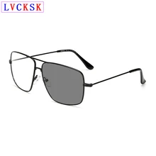 Винтажная металлическая оправа, фотохромные очки для близорукости, мужские женские солнцезащитные очки, ретро квадратные оптические очки с двойным Лучом-1 до-6 А3