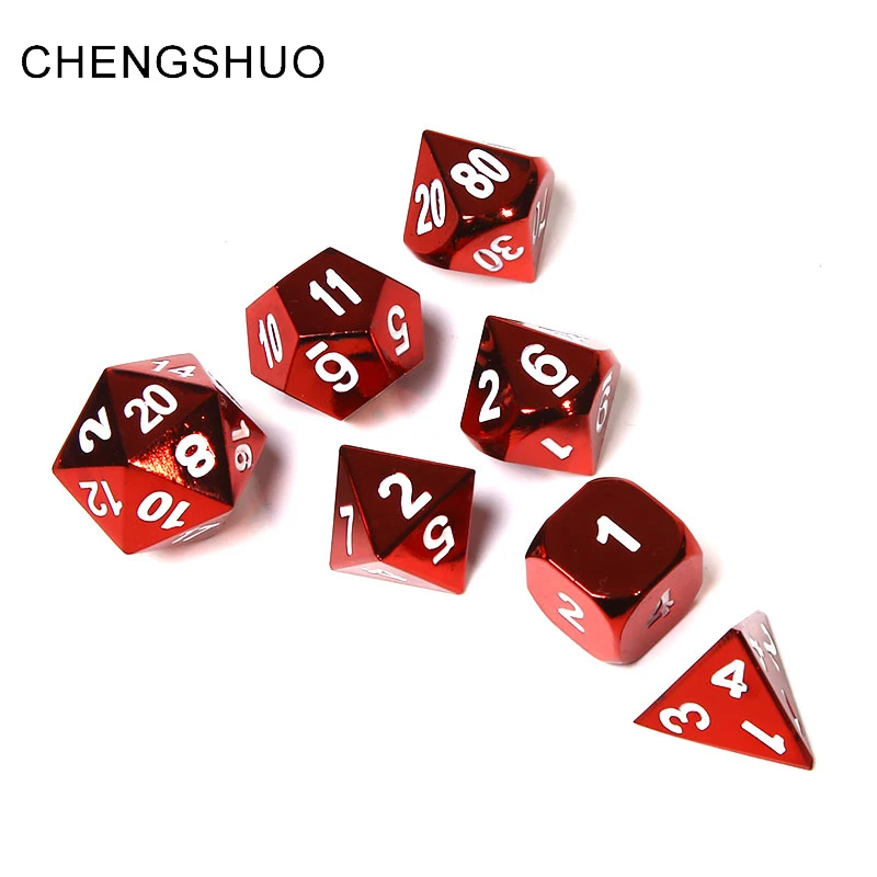 

Chengshuo rpg dice metal polyhedral dnd sets dungeons and dragons red digital dices zinc alloy table games d20 10 6 8 12 pattern