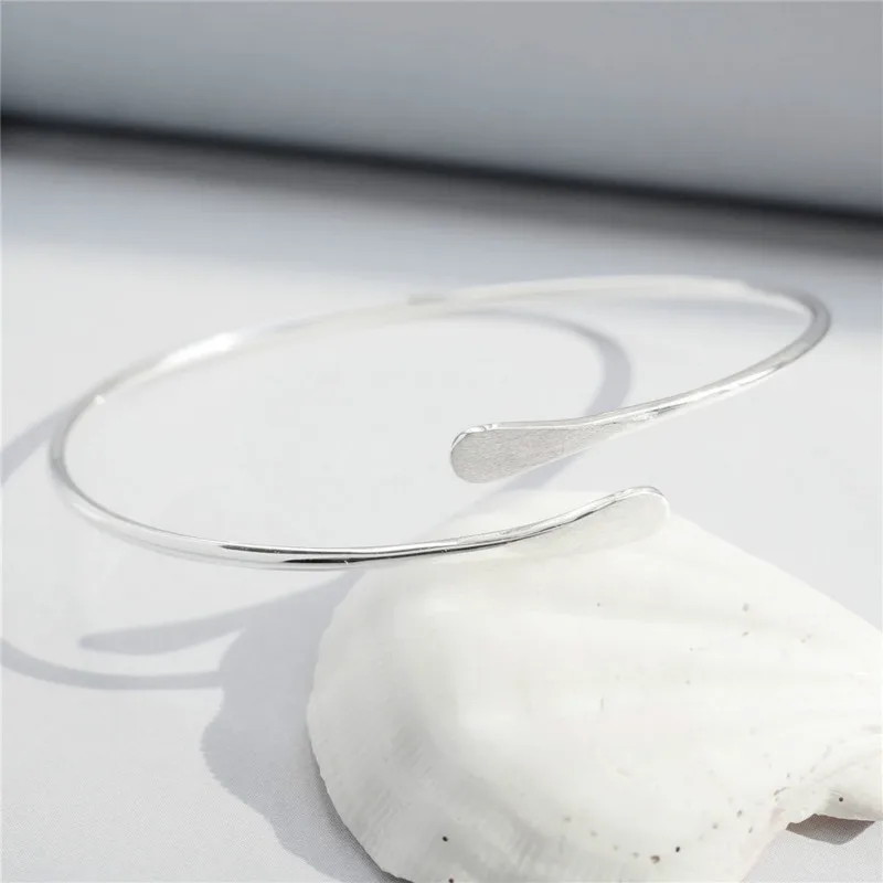 Форзац бренд 925 пробы Серебряные Листья Открытые Браслеты и браслеты для женщин минимализм Дамская мода ювелирные изделия