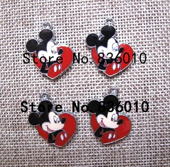 

Wholesale New 50pcs Classic Cute mickey love DIY Metal Charm Pendants Jewelry Making Accessories Gift J-34