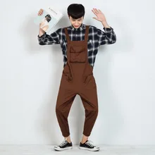 Хит, весна, Новое поступление, Мужская одежда, комбинезон, повседневные штаны, комбинезон, свободные, одноцветные, штаны, стильный стиль, Комбинезоны