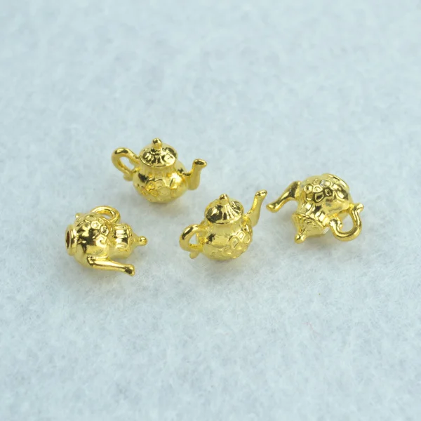 

10pcs Gold color kettle Charms Necklace Pendant Bracelet Jewelry Making Handmade Crafts diy Supplies 13*15*8mm 1518