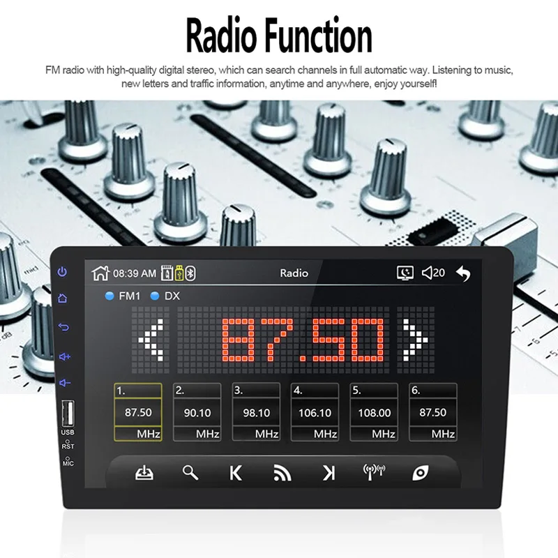 

Bluetooth/FM/USB/AUX/TF 9inch Car MP5 Player MP5 Player Support TF Card MP5 Automobile 1DIN Auto MP5 Player Car Stereo