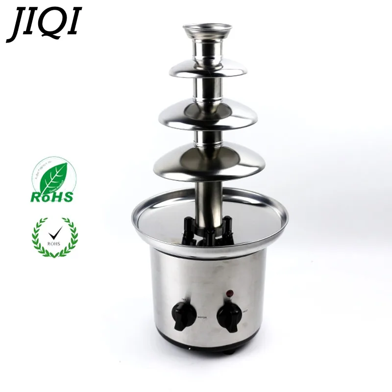 

JIQI 4 Tiers Electric Chocolate Fountain maker machine Sauce heater Chocolate Fondue Wedding Birthday Christmas pump Machine