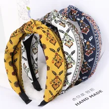 3pcs/lot Flower Print Hair Bands For Girls Floral National Style Elastic Headbands Twisted Turban Hair Accessories For Women