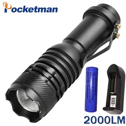 2000 люмен Q5 тактический светодиодный фонарик мини фонарик факел лампы Масштабируемые тактический Linterna светодиодный кемпинг Torche лампе