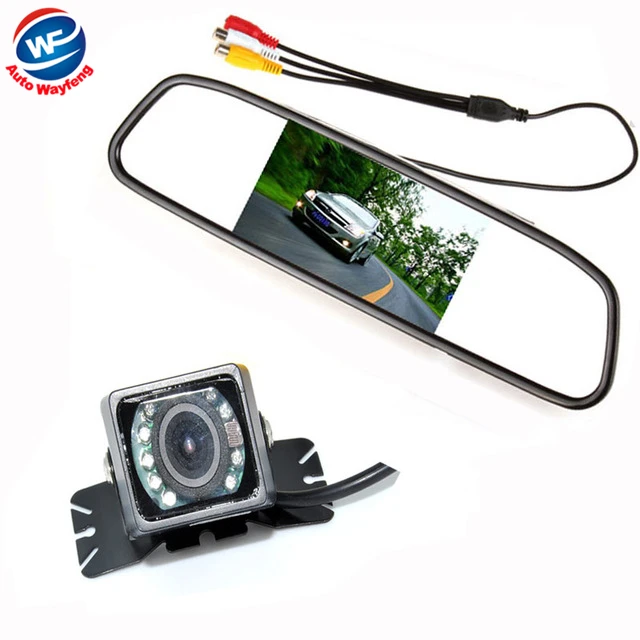 Car Auto Parking Camera Monitors System, Ir Night Rear View Camera With 4.3 Inch Lcd Car Mirror