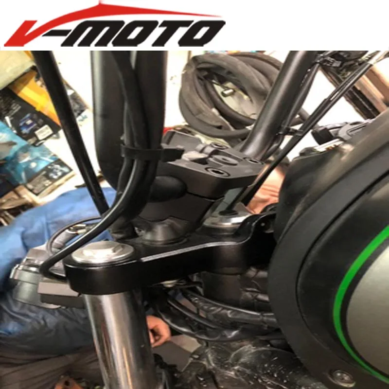 

High-quality CNC Machining Handlebar Risers Bar Clamp Extend Adapter With Bolts for For KAWASAKI Vulcan S 650 VN650