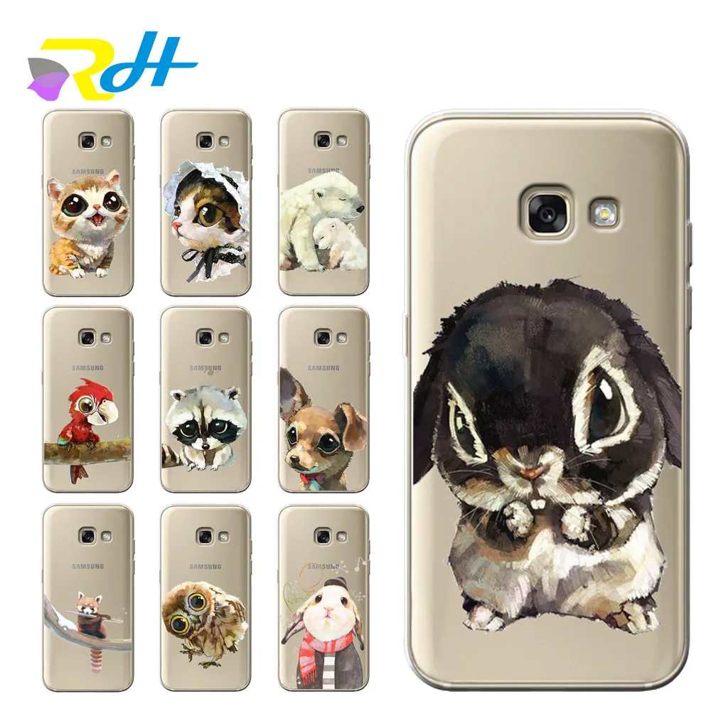 For coque Samsung Galaxy A5 Flower Cute animal cover for fundas 2016 A320 A7 2017 Case | Мобильные телефоны и аксессуары