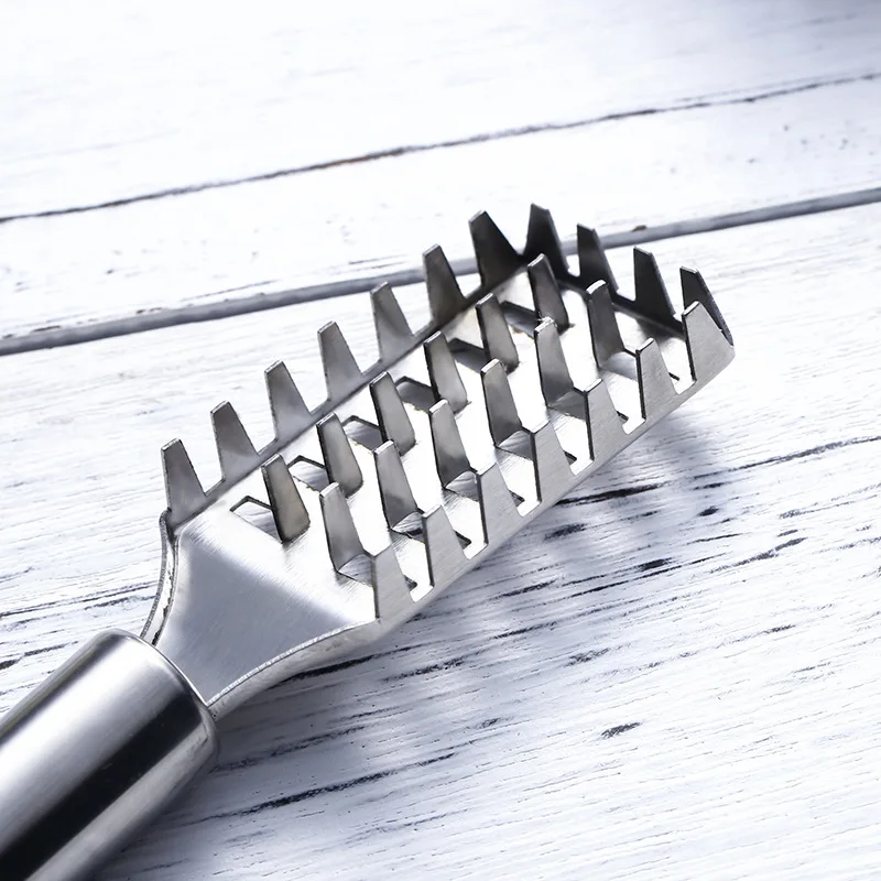 1PCS Stainless Steel Fish Scraper Knife Fish Skin Scaler Brush Cleaner Peeler Cooking Tools