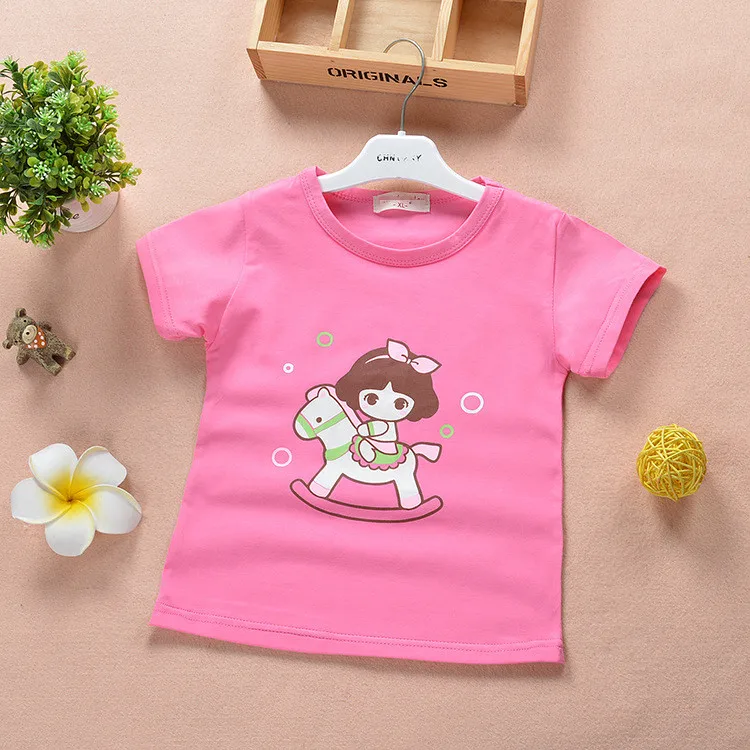 Baby Toddler Kids Audel Cotton Summer T-shirts Girls Boys New Fashion Tops Short Sleeve Children Clothes G117