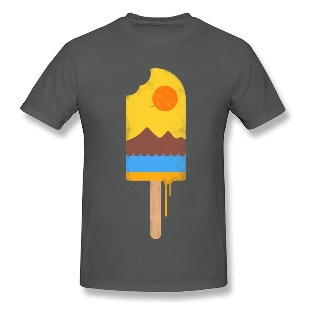 Summer Natural Ice Cream Short Sleeve Tops Shirts Father Day O Neck Pure Cotton Men T-Shirt Street Clothing Shirt Prevailing Summer Natural Ice Cream carbon