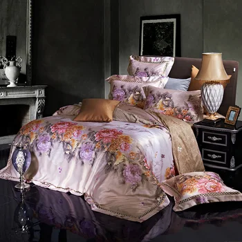 

European palace style Digital print Bedding Set Quilt Cover Design Bed Set Bohemian a Mini Van Bedclothes 4pcs BE1230