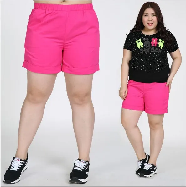 

plus size summer shorts women 11 colors fashion 2019 elegant casual women shorts elastic waist solid high waist shorts fw371