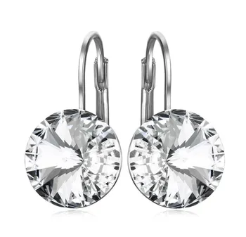 

NEW SALE 925 silver 6Color Original Crystals From Swarovskis Bella Mini Piercing Fashion jewelry Stud Earrings