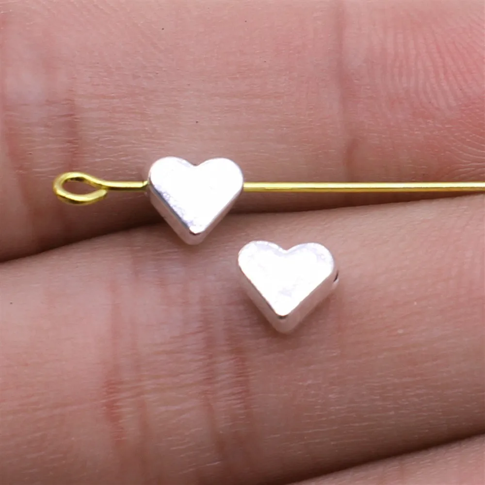 

30pcs Heart Shape Spacer Beads Bracelet Charm Spacer Beads For Jewelry Making 3 Colors Small Hole Spacer Beads 6x7mm