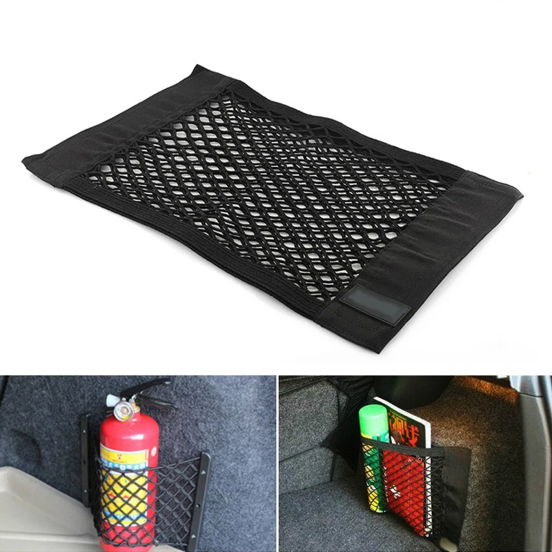 40cm*25cm Strong Magic Tape Car Seat Back Storage Mesh Net Bag Luggage