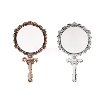 

Compact Vintage Antique Style Hand Held Mirror Cosmetic Foldable Makeup Mirror Desktop Mirror Make Up Tool