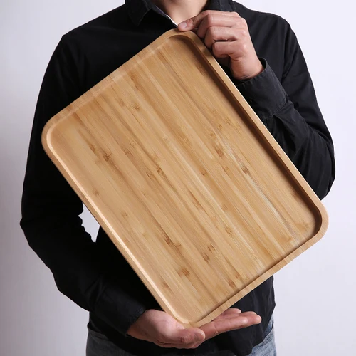 Direct bamboo wooden pallets solid wood tray rectangular bamboo tray wooden tray disc tea tray barbecue snack cake wooden plate - Цвет: 39x29