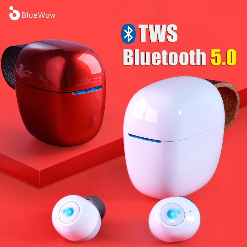 

TWS 5.0 Bluetooth Wireless Earphone Portable Headset with Charging Box Mic IPX5 Waterproof Stereo Earbuds for Handsfree Calls