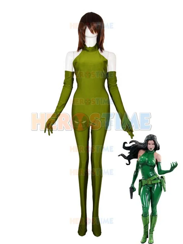 Армейский зеленый Madame Hydra/костюм гадюки спандекс Женский костюм на Хэллоуин