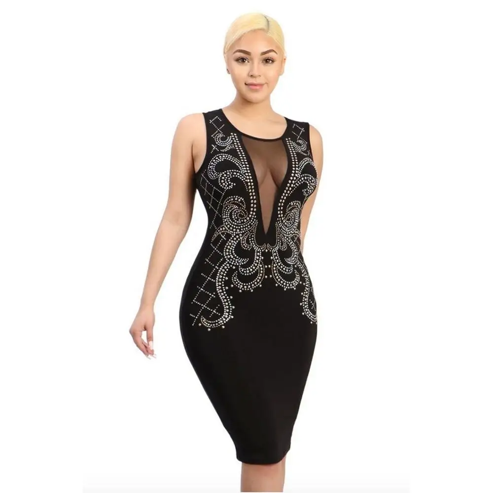 Vestidos Женщины Dress 2017 Длинным рукавом упругие женщины повязки dress mesh see through bodycon
