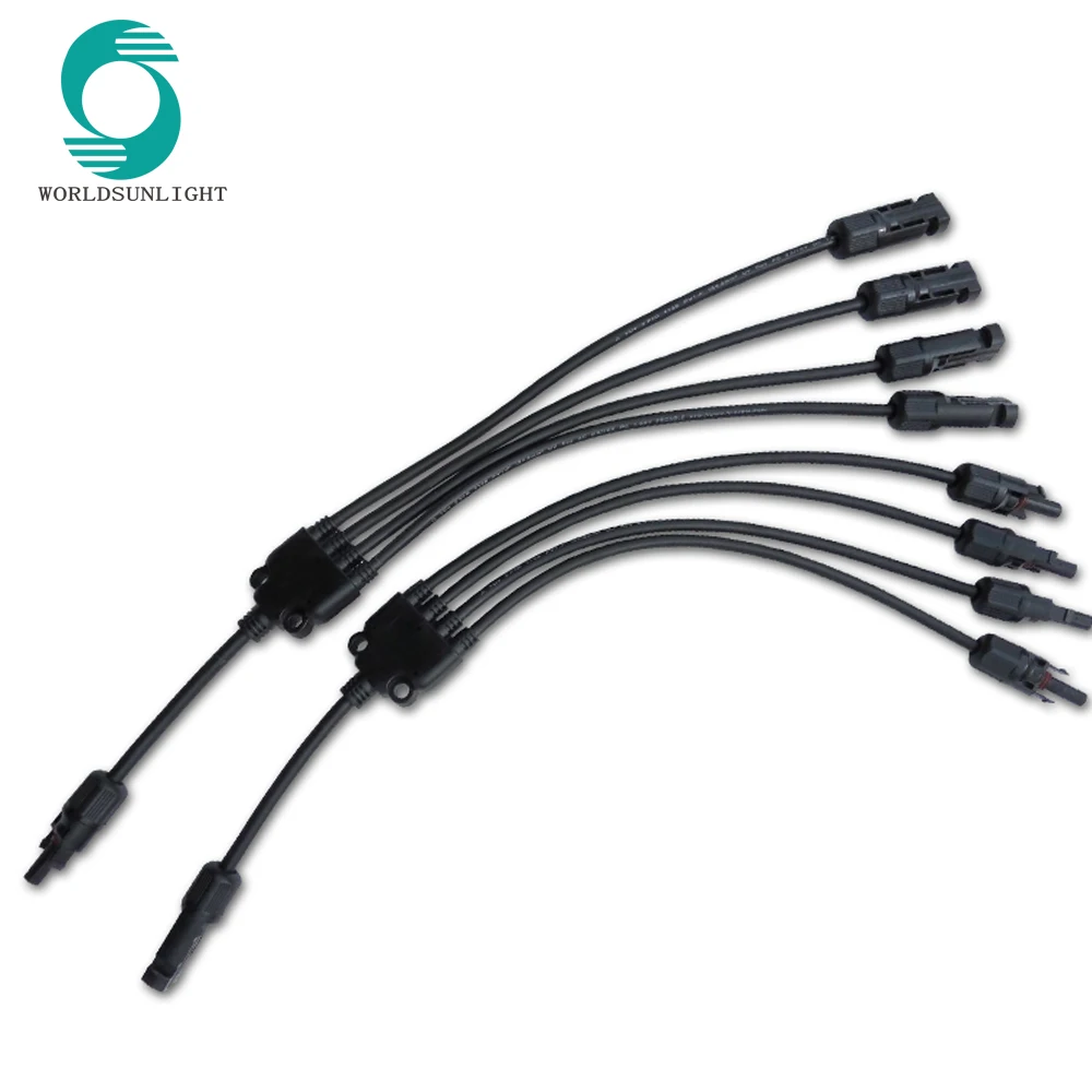 

WSPVY4 CE TUV approved Waterproof 4 Y type mc4 Y branch solar connector cable assembly