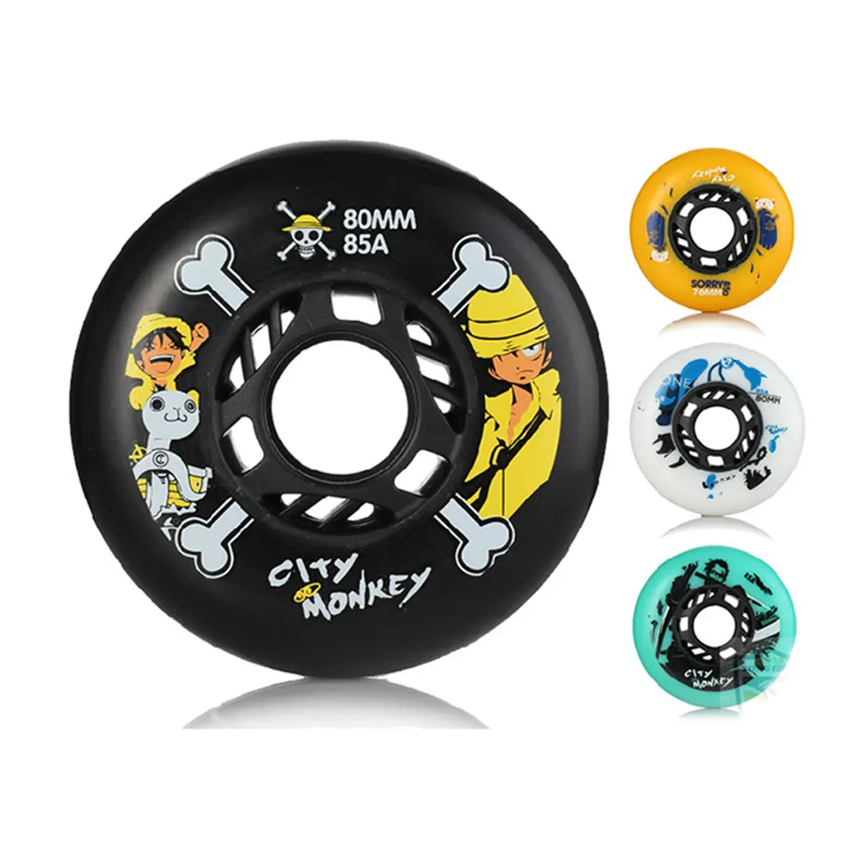 

CTMK Inline Roller Skates Wheels 85A 80 76 mm 4 Pcs / Lot Black for Professional Patines Roller for Kids Adult Rollerblade LZ341