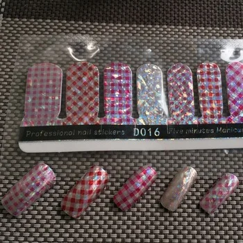 WUF 1 Sheet DIY Five Minutes Nails Speed Laser design Sticky Stickers Decoration For Christmas Nail Art (YZW-D016)