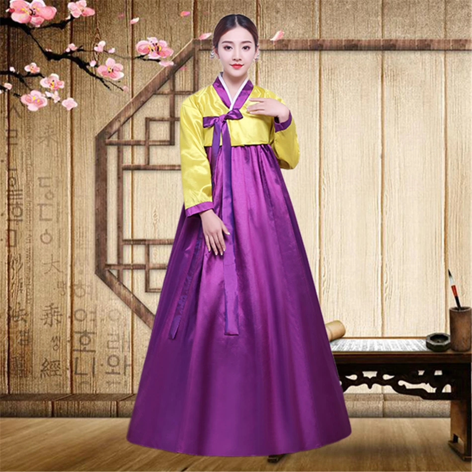 10 видов цветов, традиционные корейские костюмы для женщин, ханбок, топы и блузки, для древних танцев, азиатское платье, вечерние костюмы для косплея