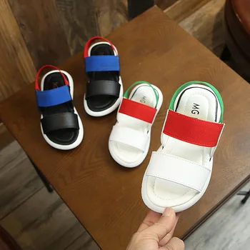 

MHYONS2020 summer new children's soft bottom casual sandals girls beach sports shoes baby toddler shoes White, black26-36