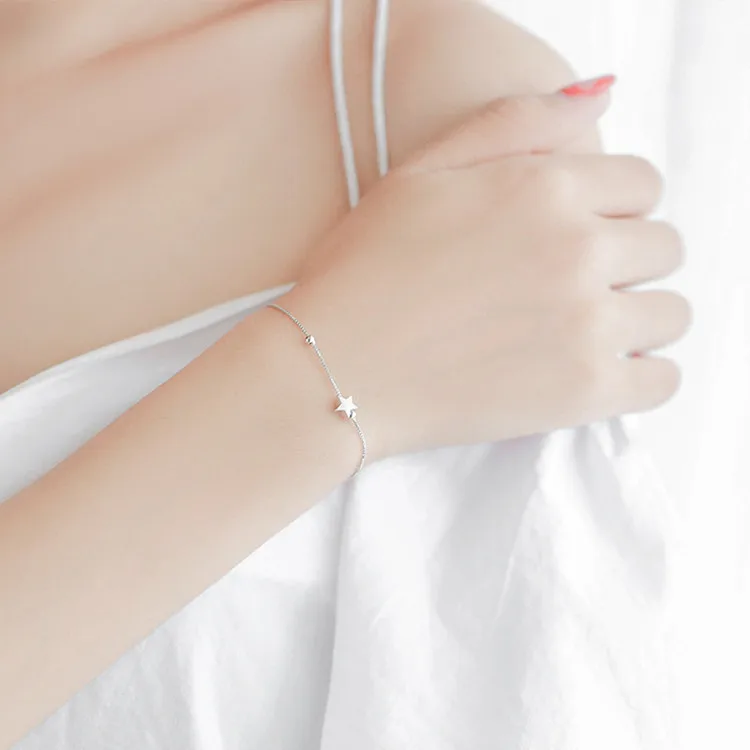 Bijoux дизайнер 925 стерлингового серебра браслеты со звездами для женщин Мода Девушки S925 браслет-цепочка