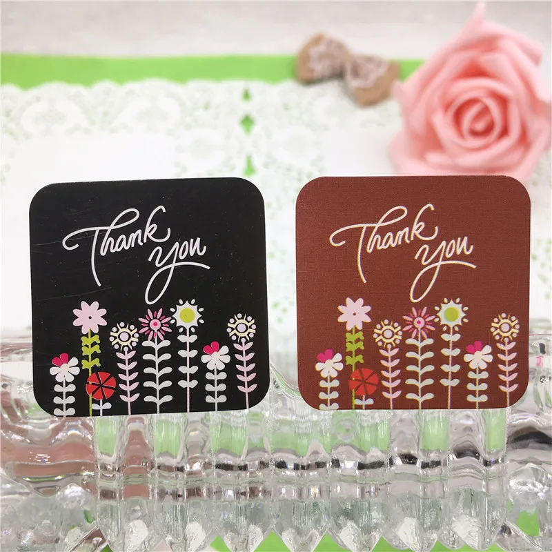 

5000Pcs/Lot Fashion Square Paper Printed Thank you Labels Sealing Stickers Packaging For Jewelry Box Gift Car Sticker