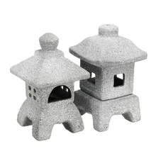 Японский-стиль садовый керамический сад пагода Статуэтка украшение фонарь рукодельные свечи держатель Чайный домик внутренний двор украшение дома