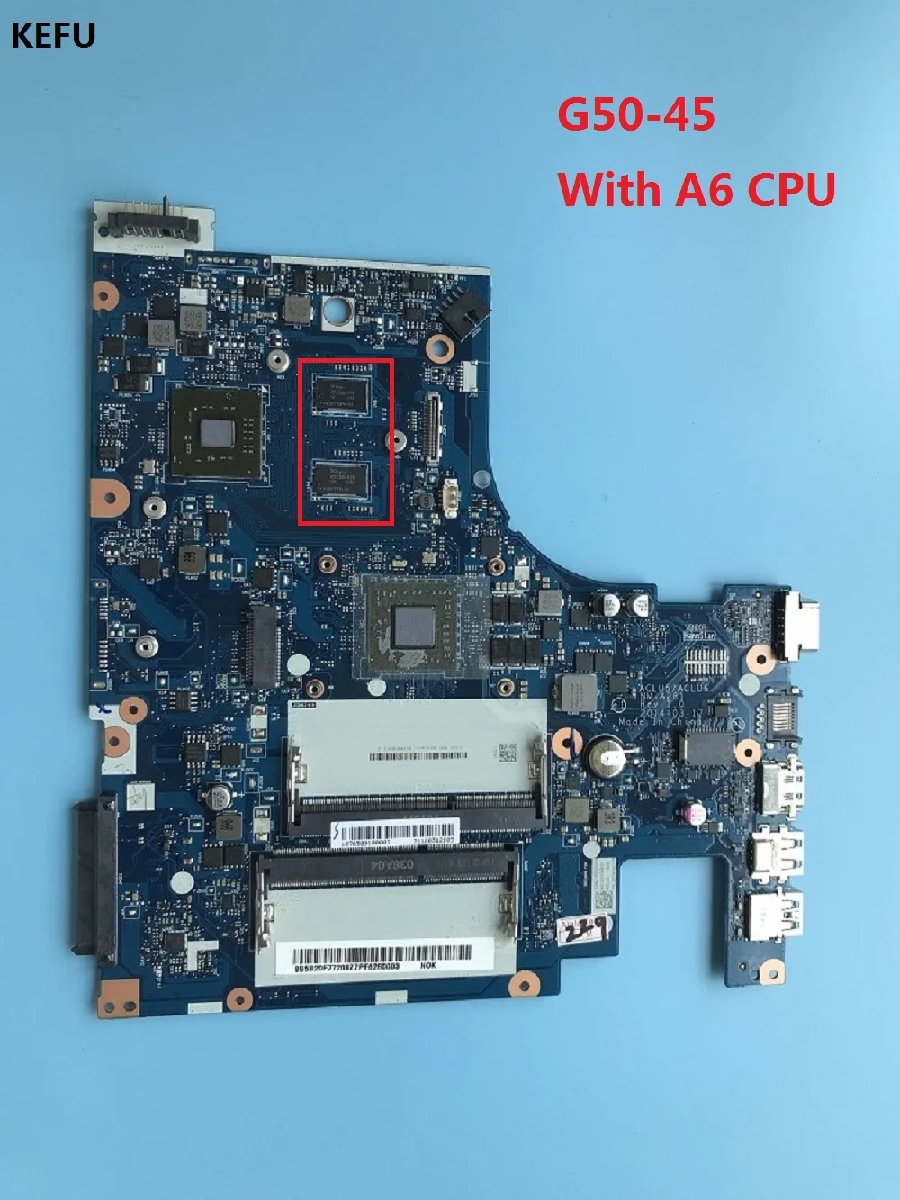 KEFU Новинка для Lenovo ideapad G50-45 материнская плата ноутбука 15 дюймов ACLU5 ACLU6 NM-A281 A6-6310 CPU