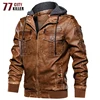 77City Killer Hooded Leather Jacket Men Motorcycle PU Leather Coats Male Euro Size Men Leather Jackets and Coats Dropshipping ► Photo 2/6