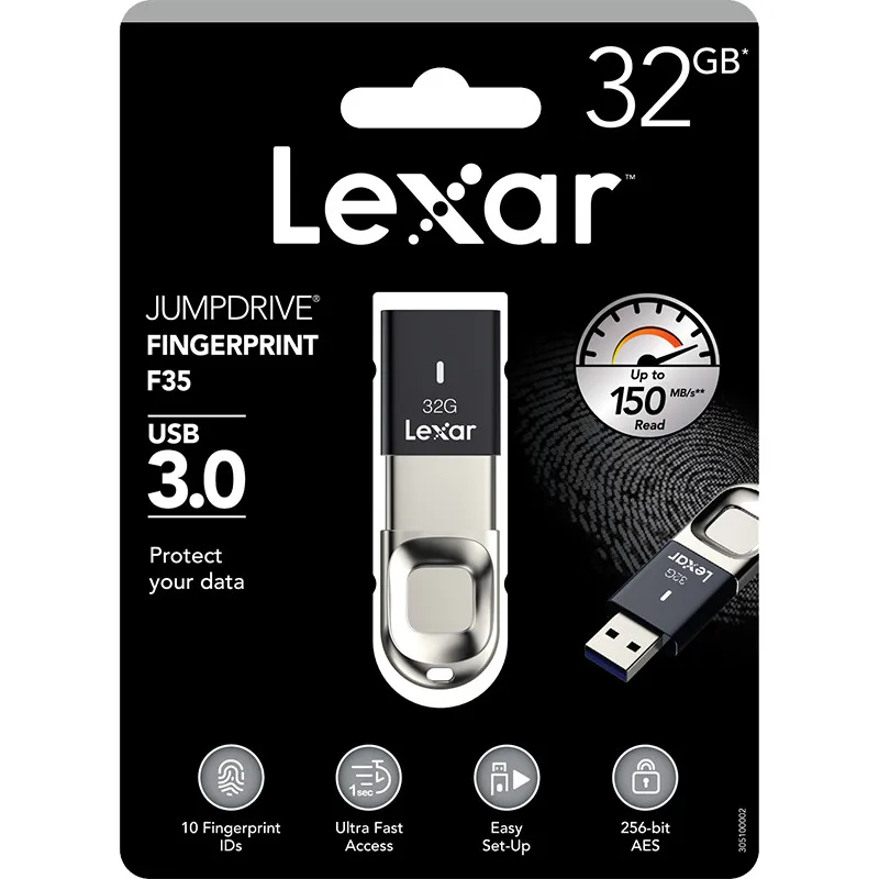 Высокое качество! Lexar 128 Гб 64 ГБ 32 ГБ флеш-накопитель usb 3,0 шифрование отпечатков пальцев U диск usb карта памяти F35