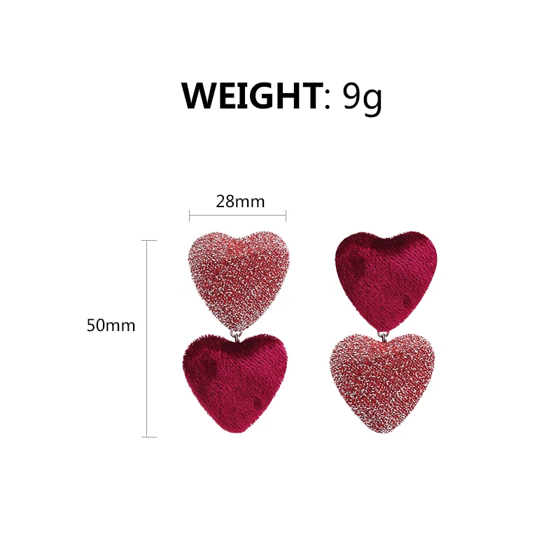 AE-CANFLY-2018-Newest-Personalized-Bling-Drop-Earrings-Sweet-Double-Lover-Heart-pendientes-Velvet-Cloth-Korean