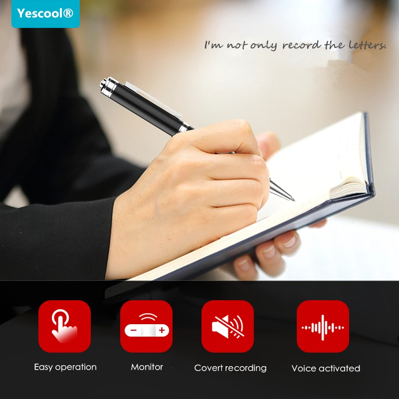 Yescool A9+ 8GB Dictaphone Professional Digital Voice Recorder writing pen tascam Denoise long distance covert Meeting registrar